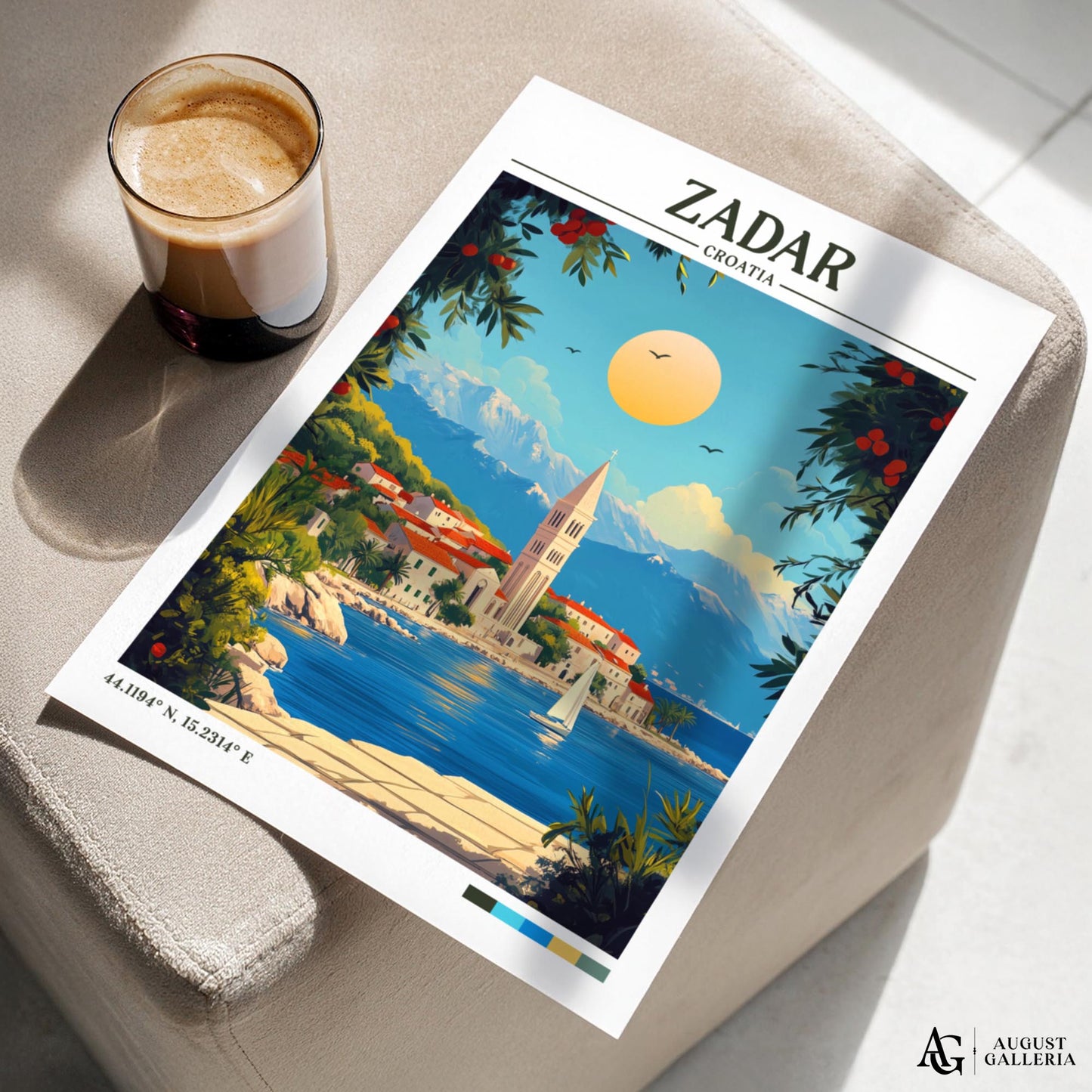 Zadar Croatia Retro Travel Print