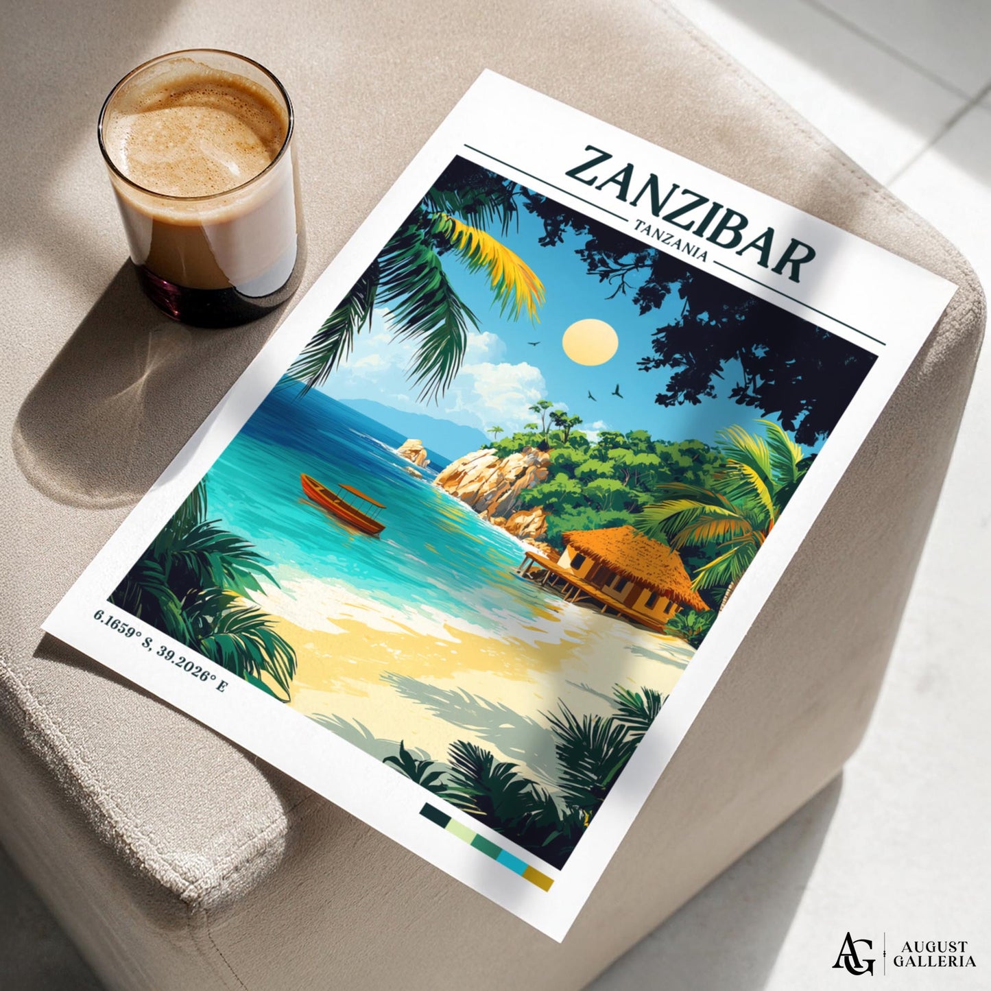 Zanzibar Retro Travel Print