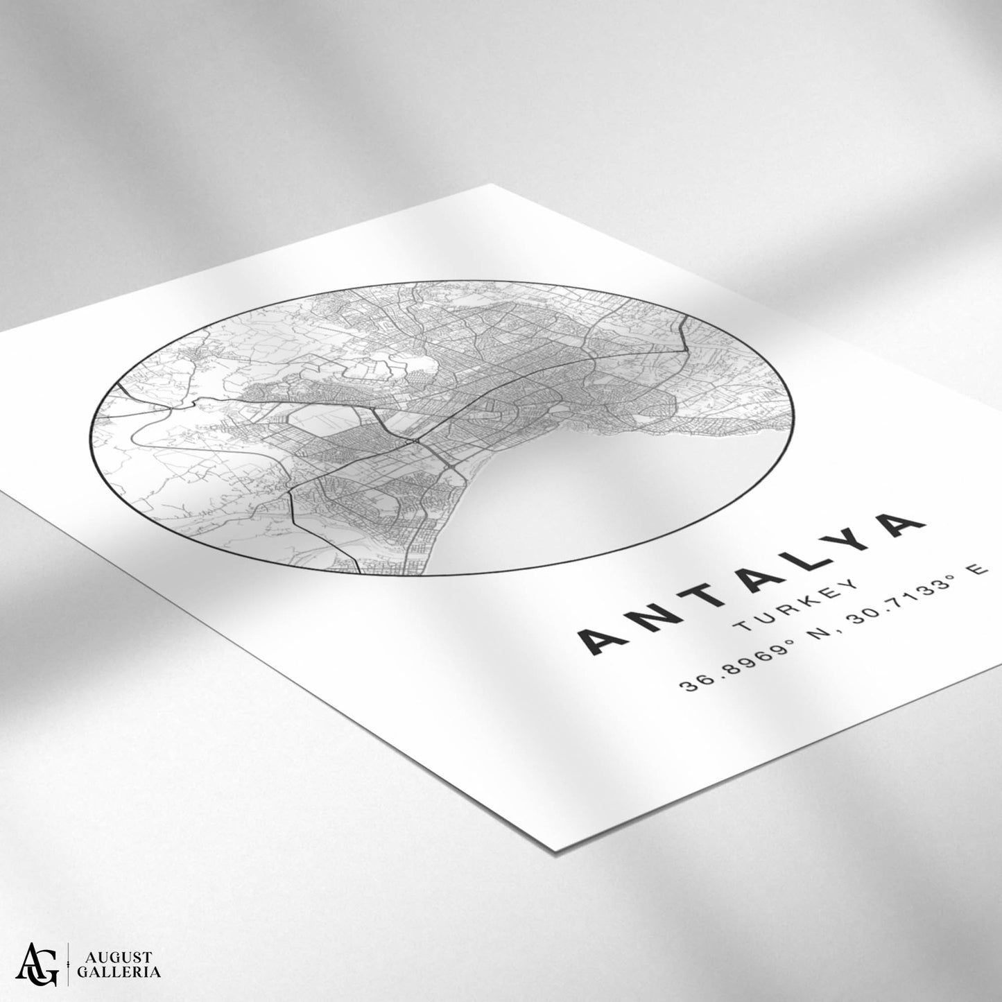 Antalya Minimalist Map