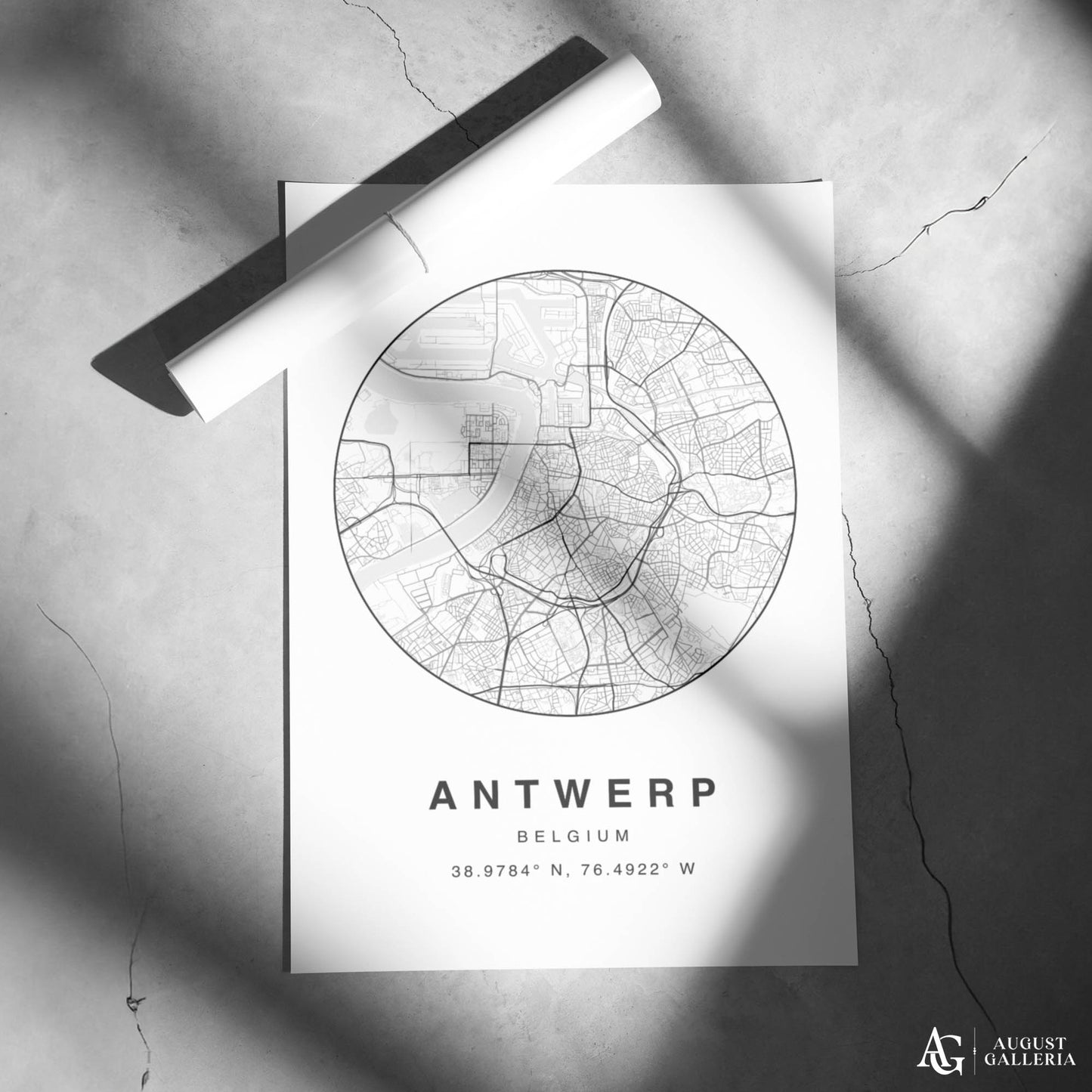 Antwerp Minimalist Map