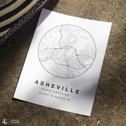 Asheville Minimalist Map