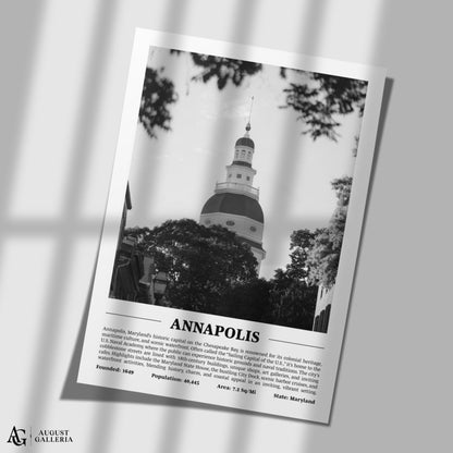 Annapolis Black & White City Print