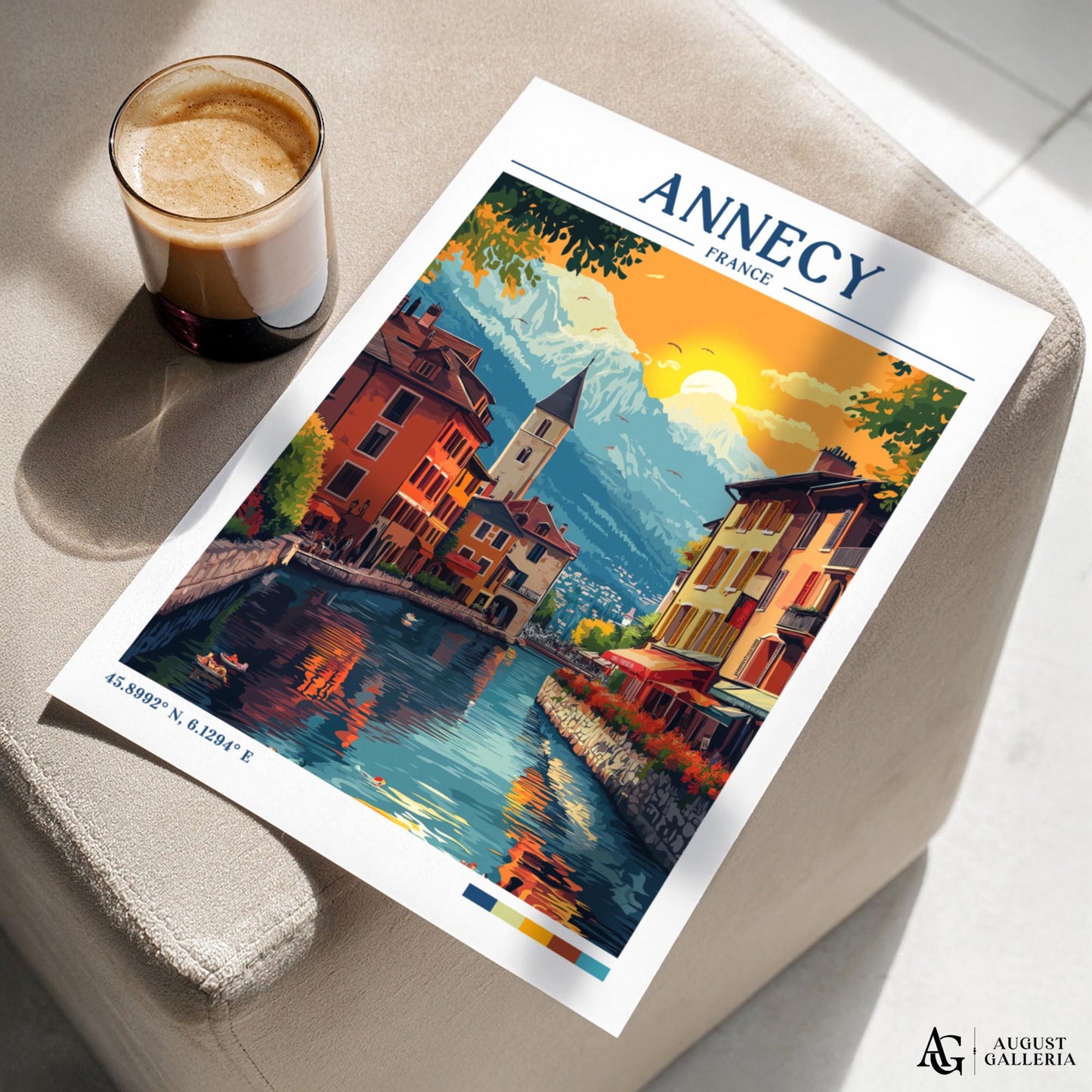 Annecy France Retro Travel Print