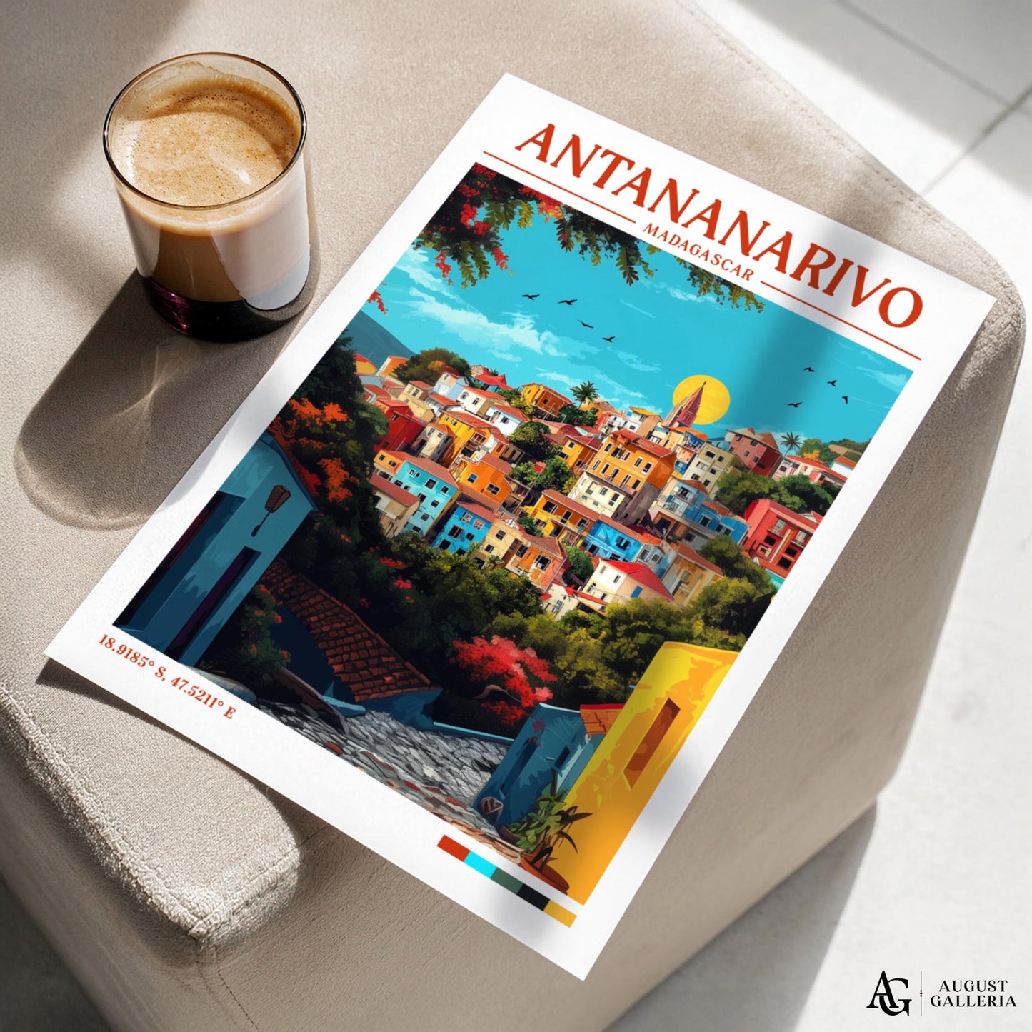 Antananarivo Madagascar Retro Travel Print