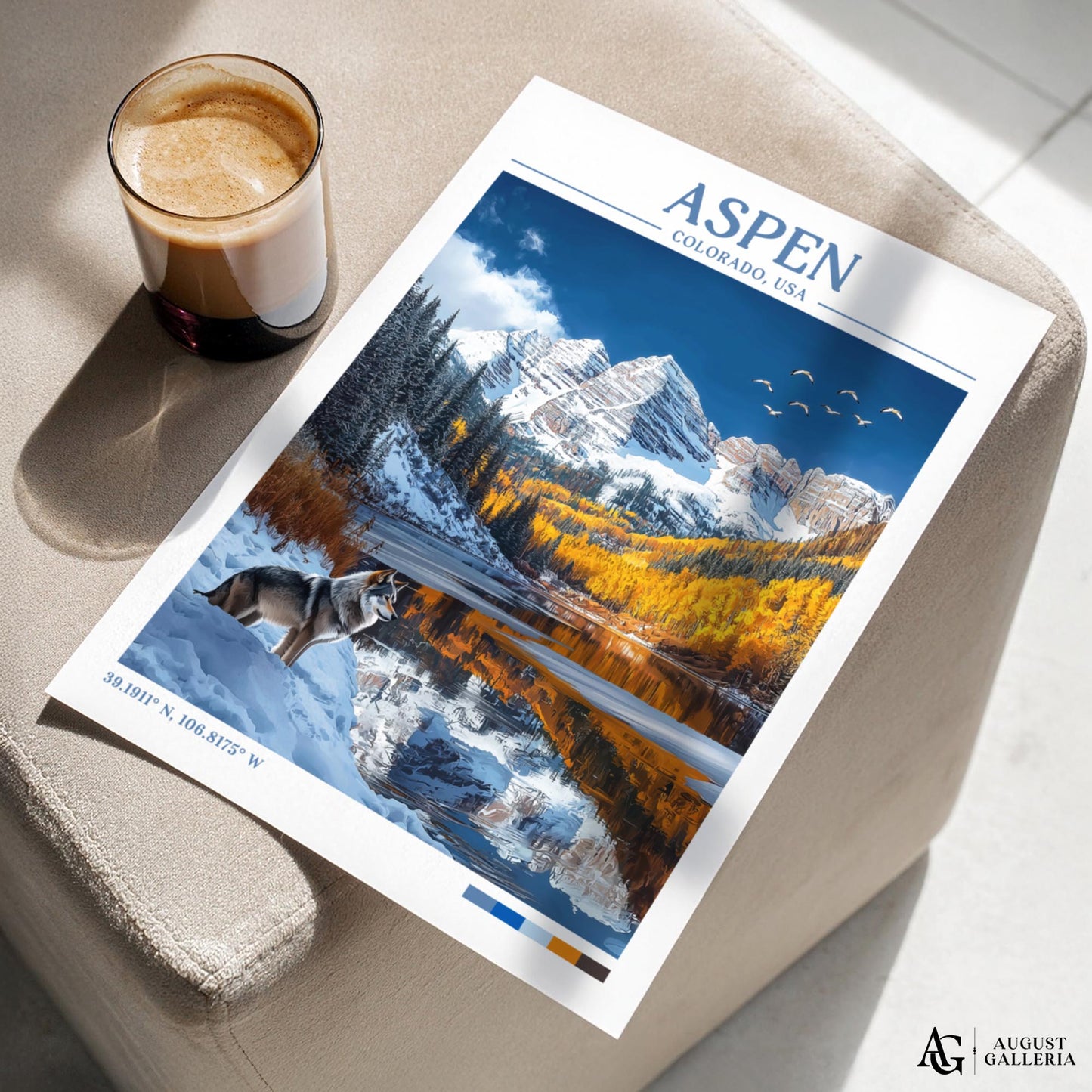 Aspen Colorado Retro Travel Print