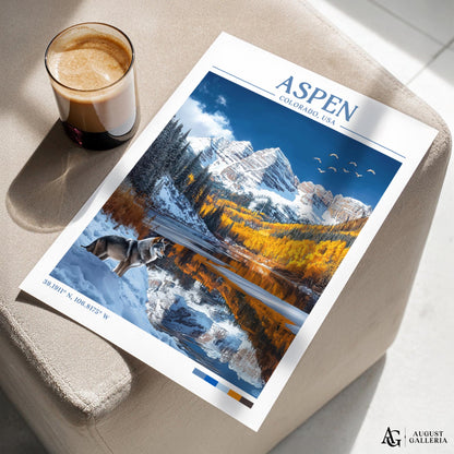 Aspen Colorado Retro Travel Print
