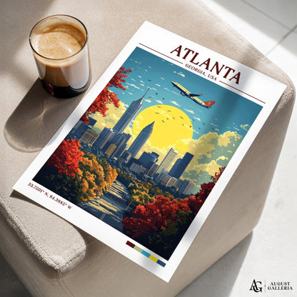 Atlanta Georgia Retro Travel Print