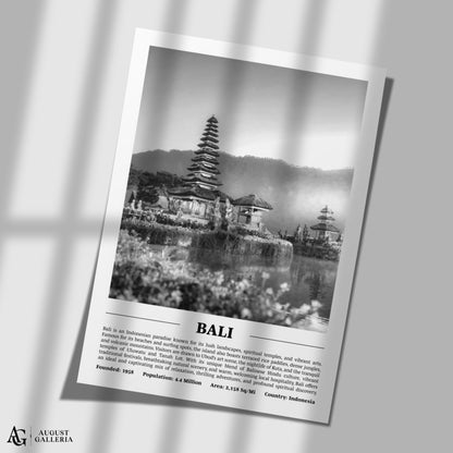 Bali Black & White City Print