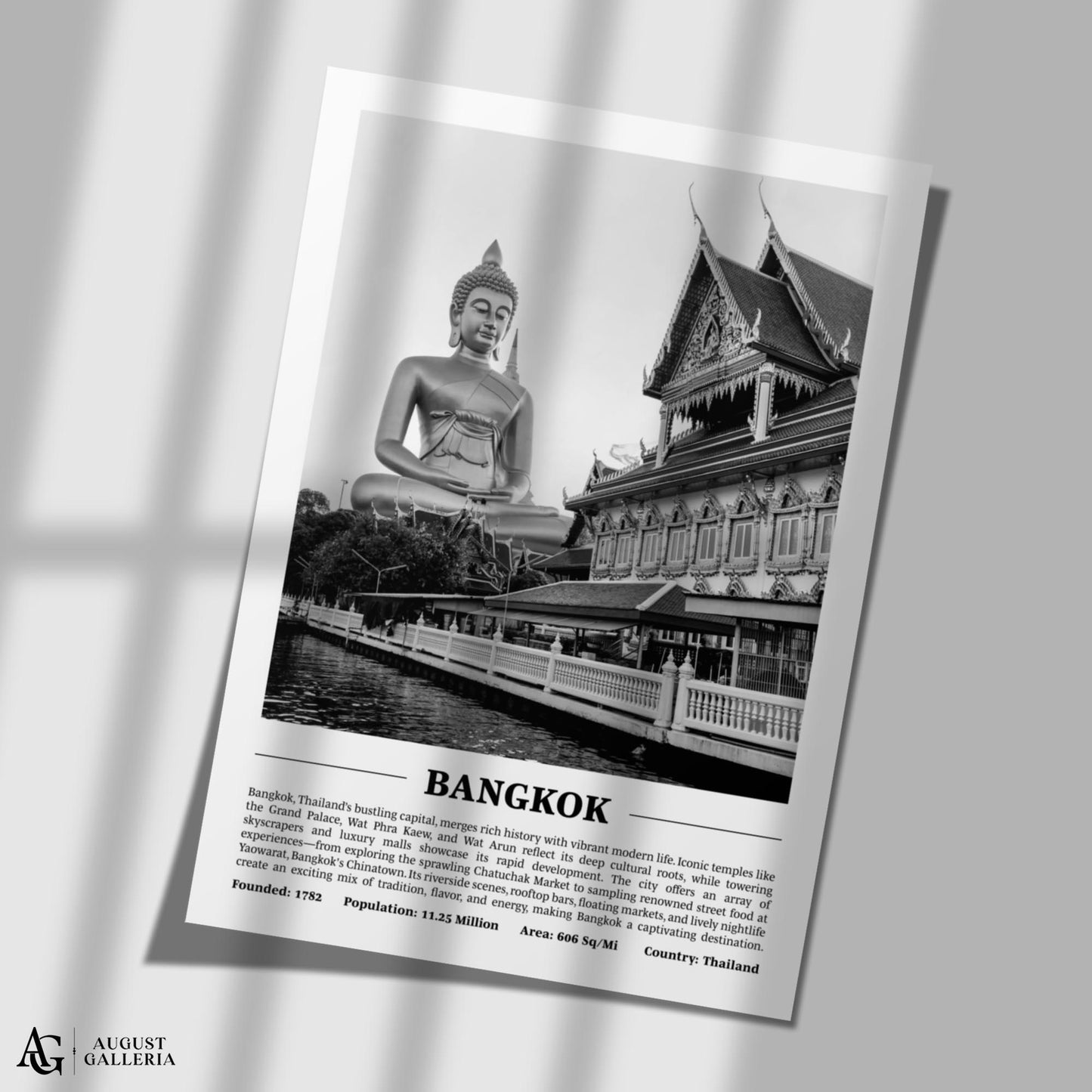 Bangkok Black & White City Print