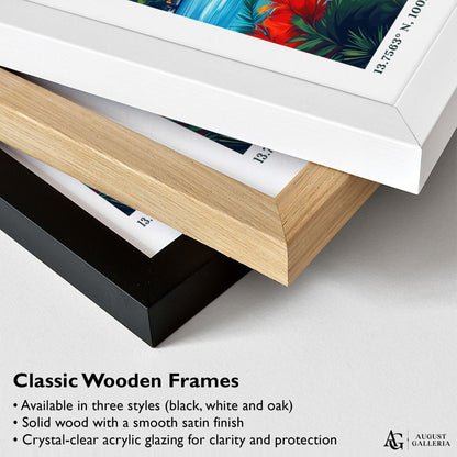 Bangkok Thailand Retro Travel Print