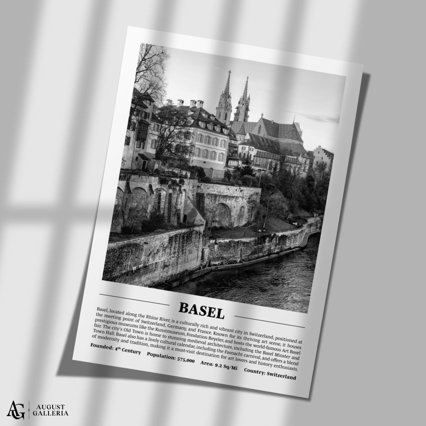 Basel Black & White City Print