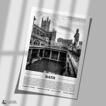 Bath Black & White City Print