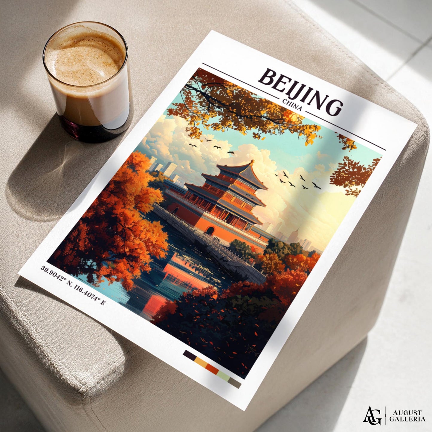 Beijing China Retro Travel Print