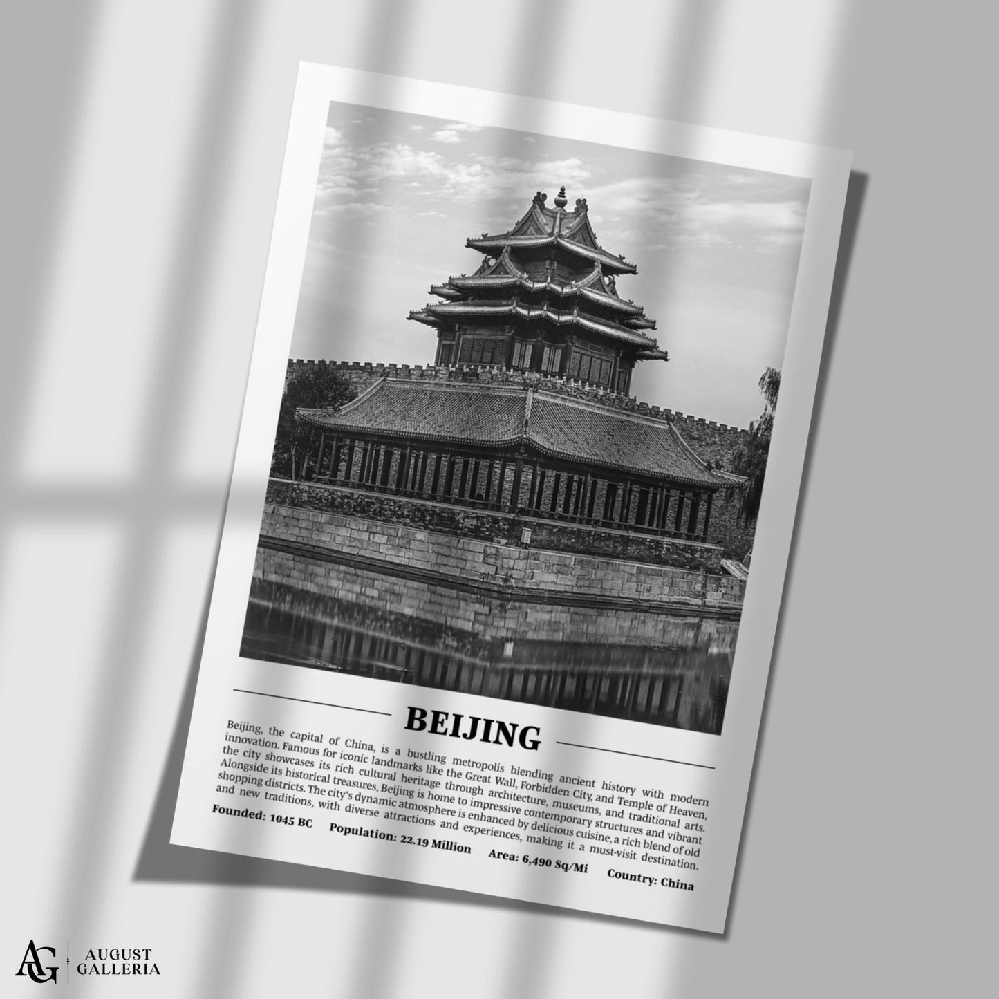 Beijing Black & White City Print