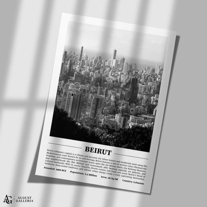 Beirut Black & White City Print