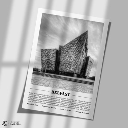 Belfast Black & White City Print