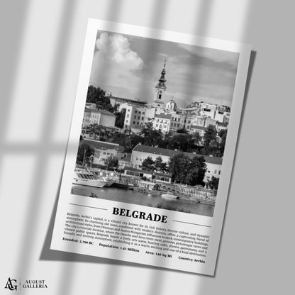 Belgrade Black & White City Print