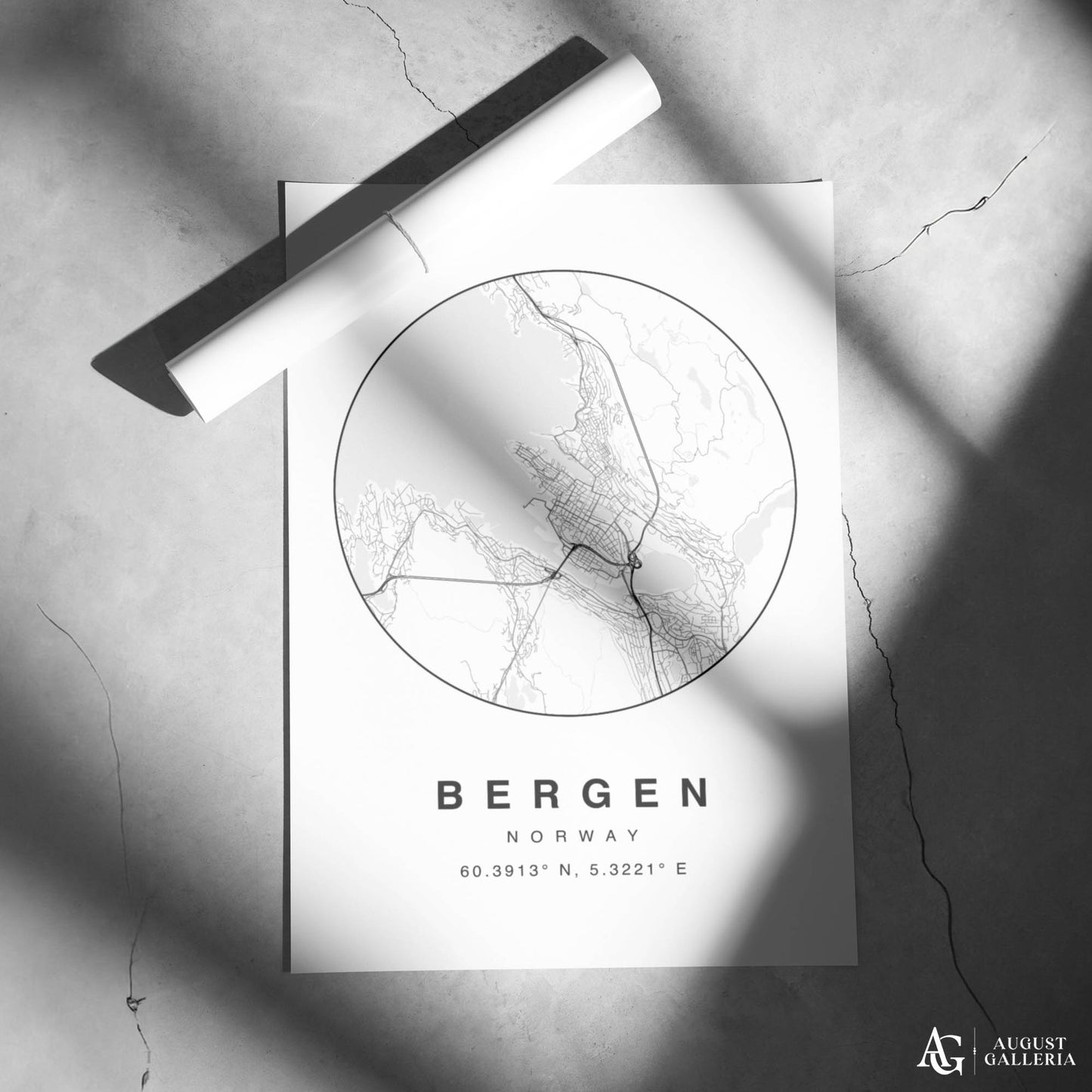 Bergen Minimalist Map
