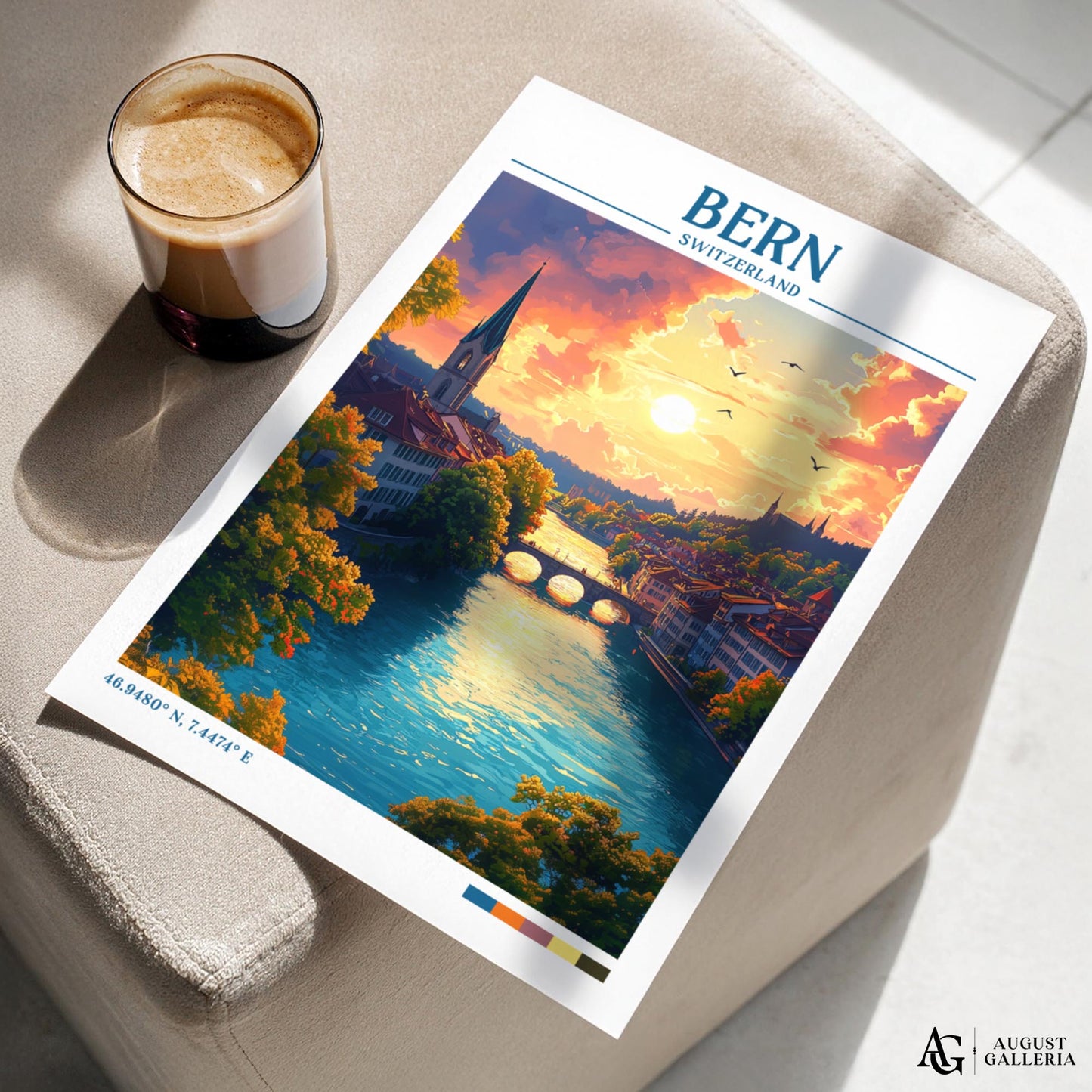 Bern Switzerland Retro Travel Print