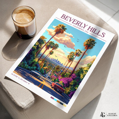Beverly Hills Retro Travel Print