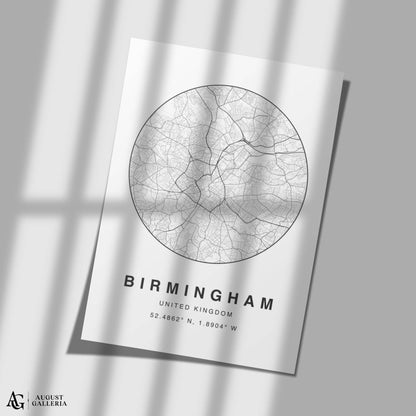 Birmingham Minimalist Map