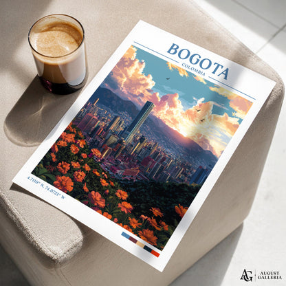 Bogota Colombia Retro Travel Print