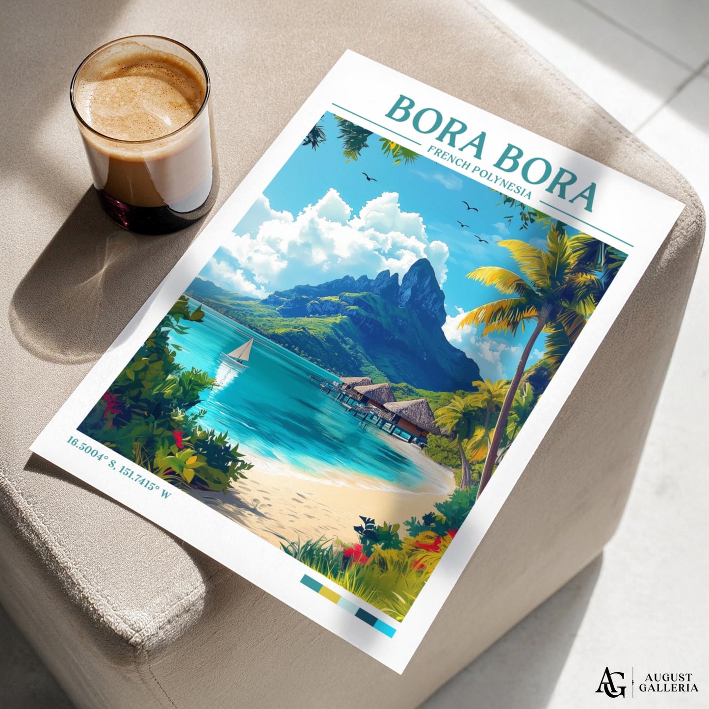 Bora Bora Retro Travel Print
