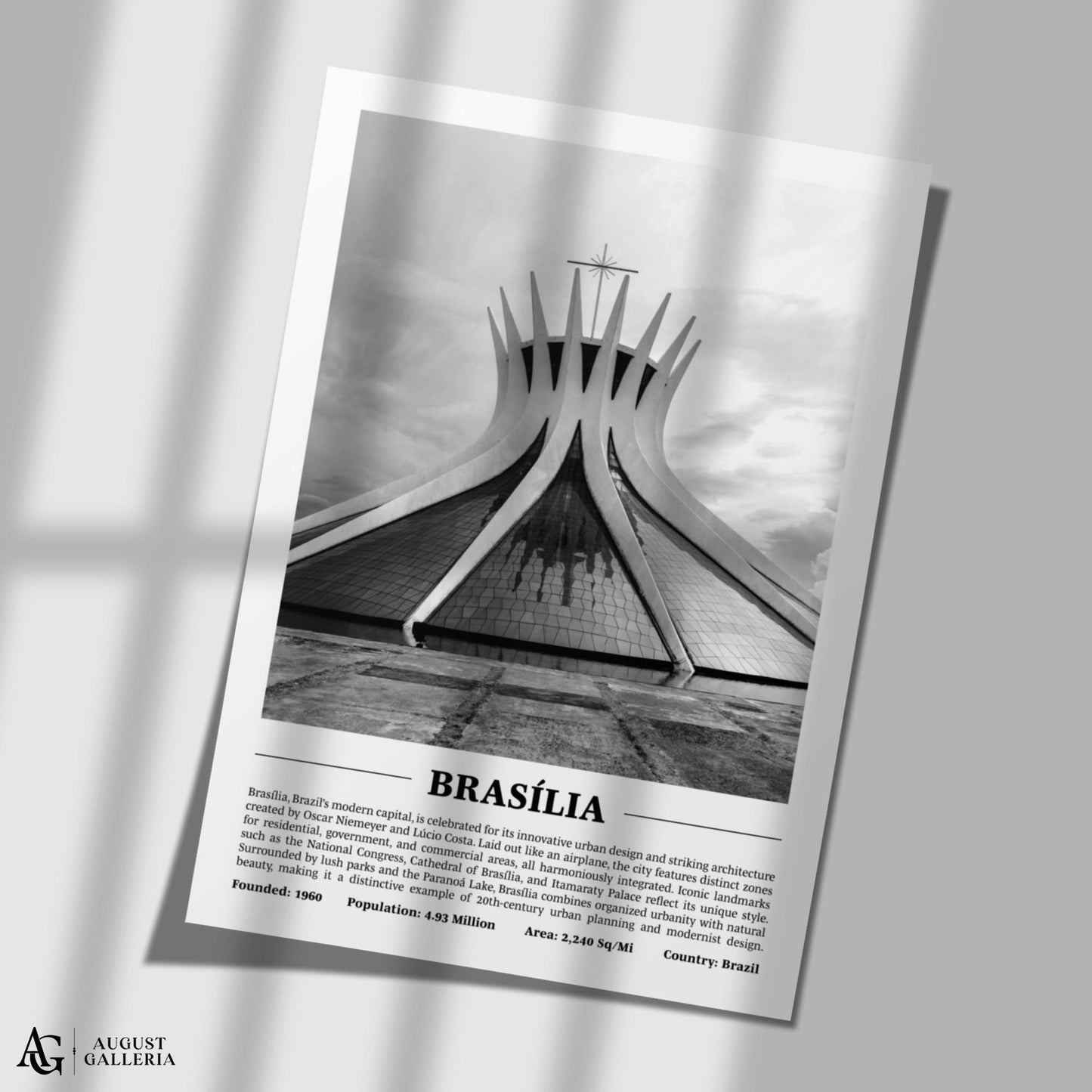 Brasília Black & White City Print