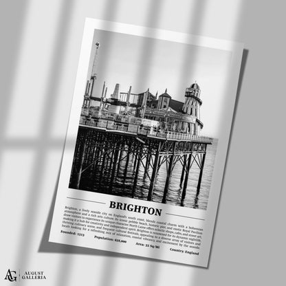 Brighton Black & White City Print