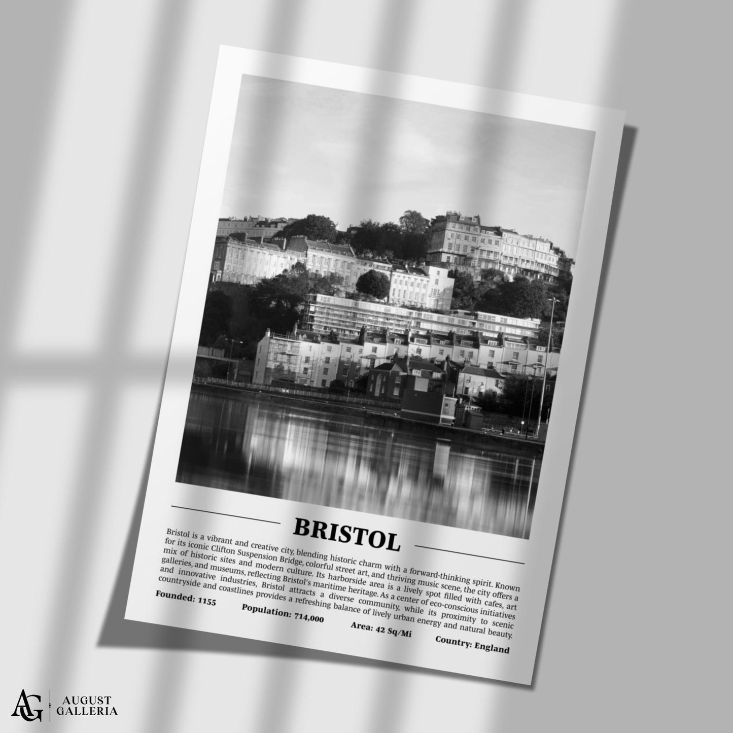 Bristol Black & White City Print