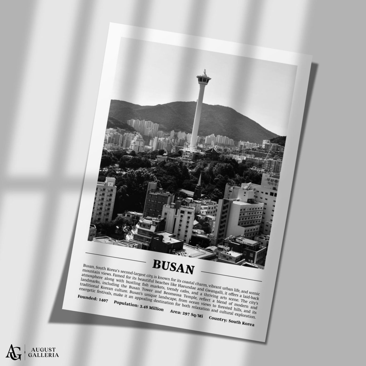 Busan Black & White City Print