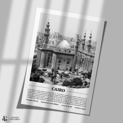 Cairo Black & White City Print