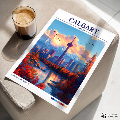 Calgary Canada Retro Travel Print