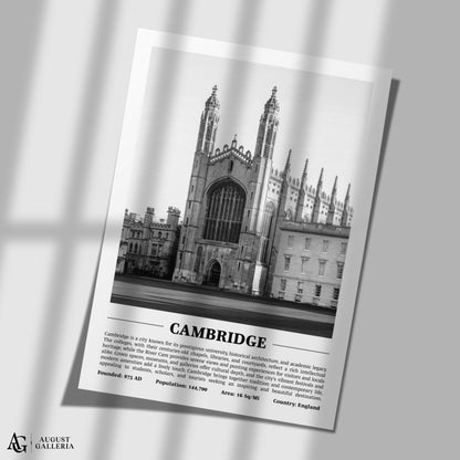 Cambridge Black & White City Print