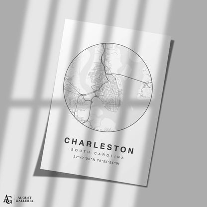 Charleston Minimalist Map