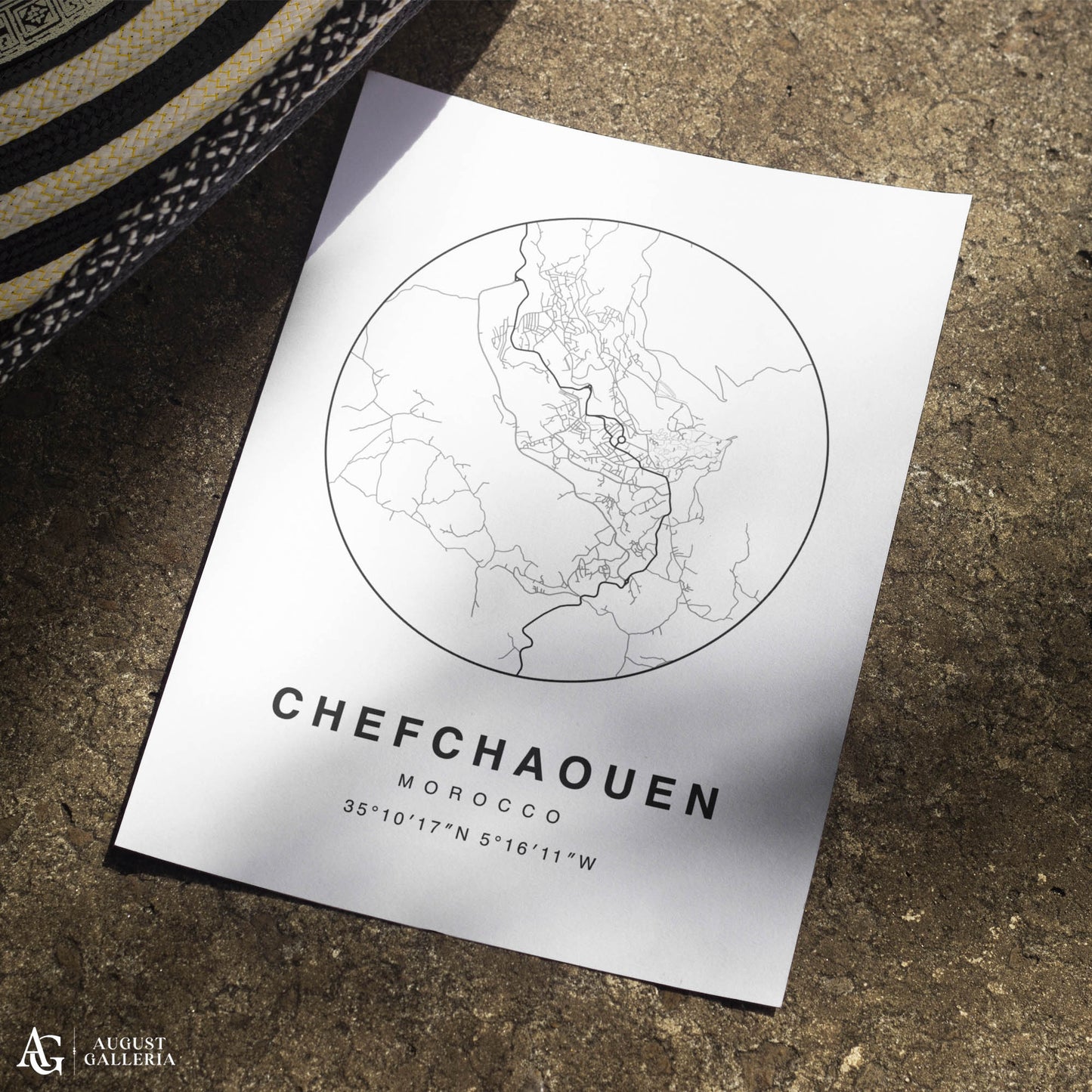 Chefchaouen Minimalist Map