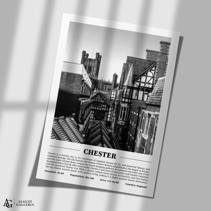 Chester Black & White City Print