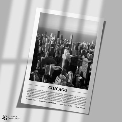 Chicago Black & White City Print