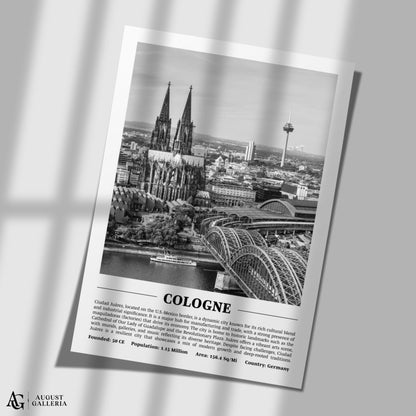 Cologne Black & White City Print