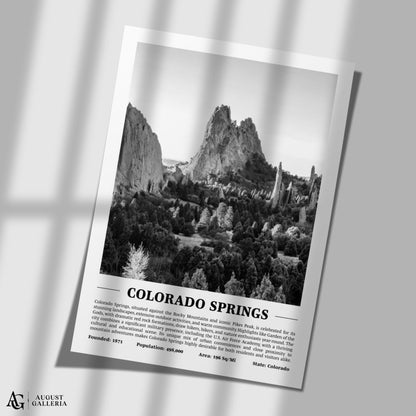 Colorado Springs Black & White City Print