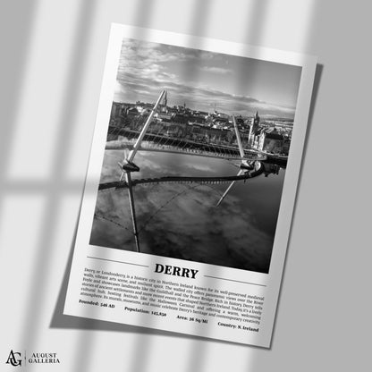 Derry Black & White City Print