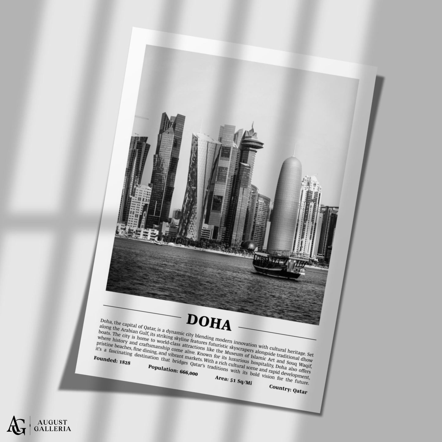 Doha Black & White City Print