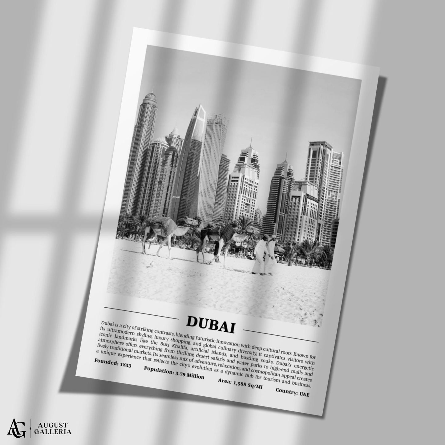 Dubai Black & White City Print