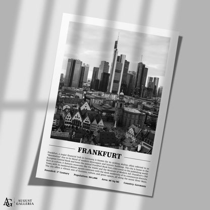 Frankfurt Black & White City Print