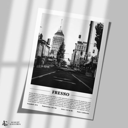 Fresno Black & White City Print