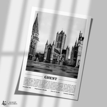 Ghent Black & White City Print