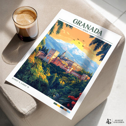 Granada Spain Retro Travel Print