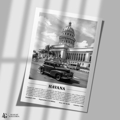 Havana Black & White City Print