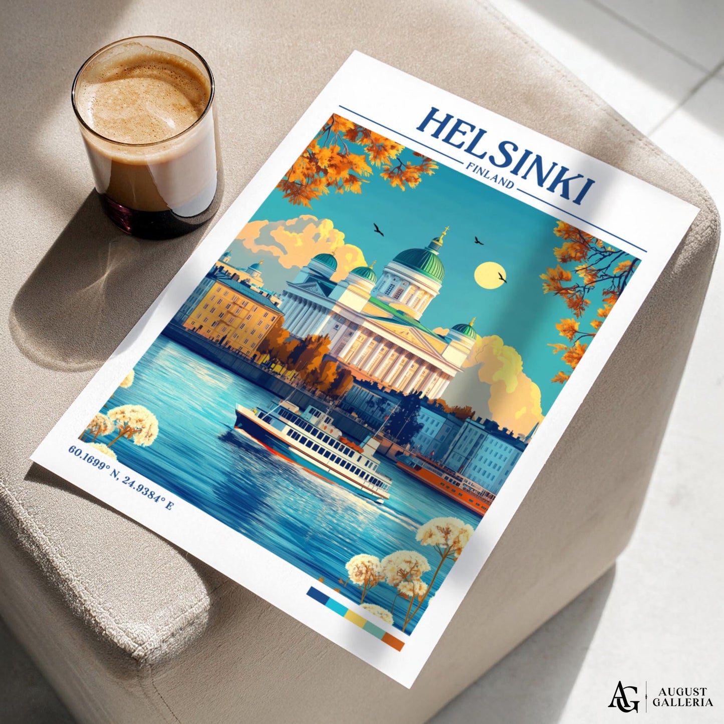 Helsinki Finland Retro Travel Print
