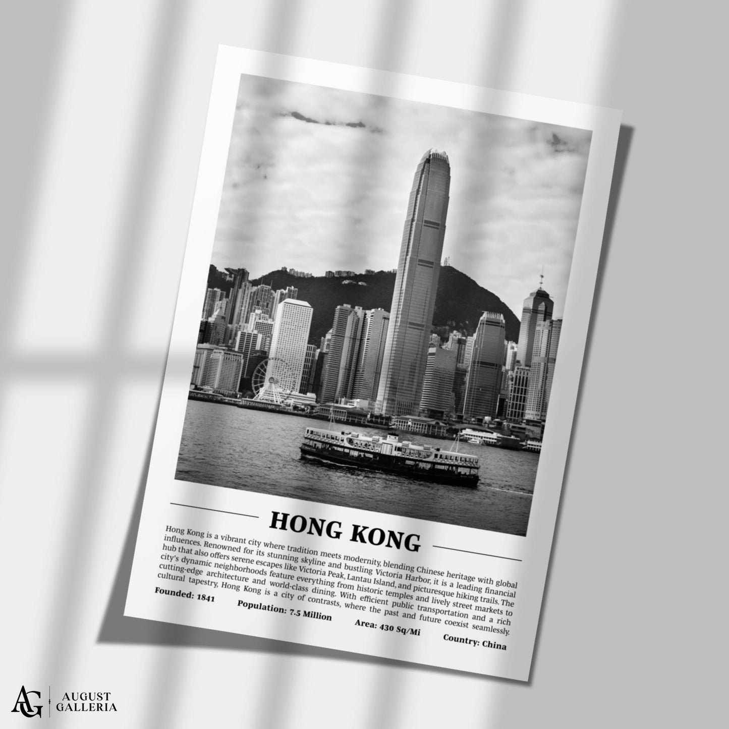 Hong Kong Black & White City Print